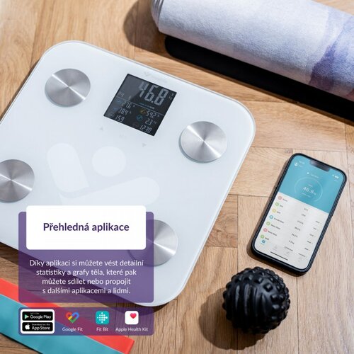 TrueLife FitScale W6 BT waga osobista z Bluetooth,biała