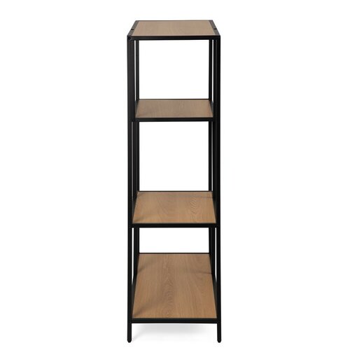Metalowy regał LOFTY GRID Low Oak, 114 x 77 cm