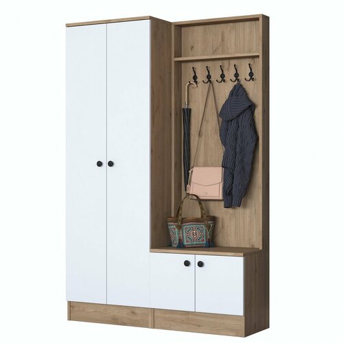 Zestaw do przedpokoju Pone White and Walnut II