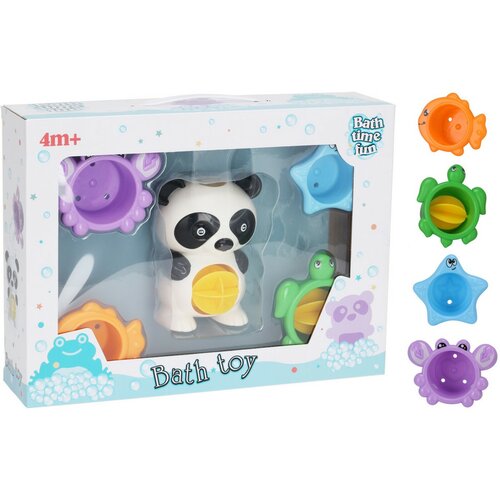 Set jucării de baie Panda, 5 buc, de la 4 luni