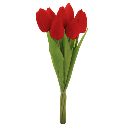 Puget červených tulipánů, 7 květů, 35 cm