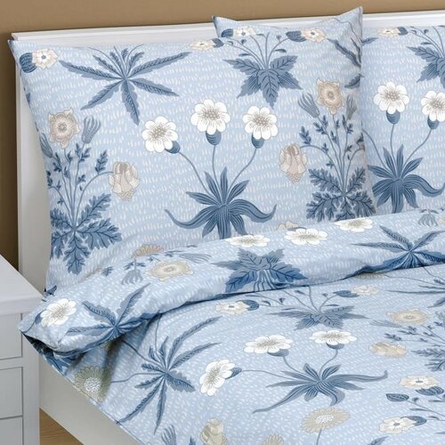 Lenjerie de pat din bumbac Bellatex albastru Meadow , 140 x 200 cm, 70 x 90 cm