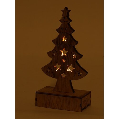 Pom de Crăciun Granville, din lemn, 6 LED