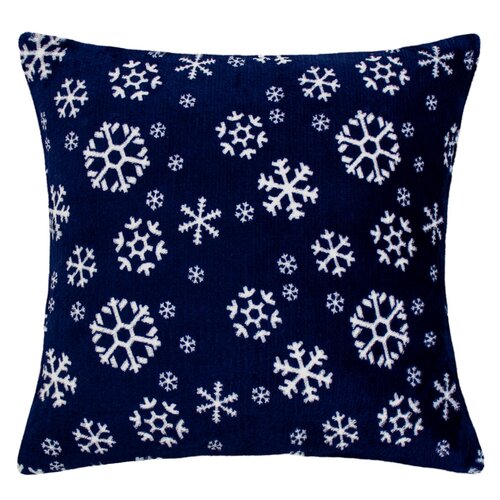 Domarex Dekoracyjna poszewka na poduszkęSnowflakes navy, 40 x 40 cm