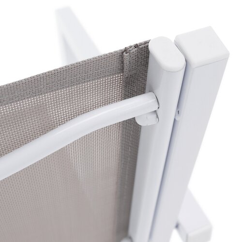 Gartenstuhl, stapelbar, Stahl weiß/hellgrau, DORIO