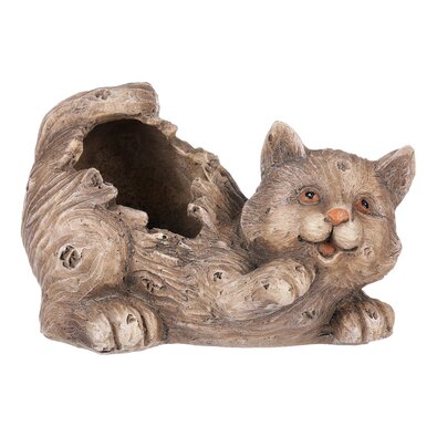 Ovitek za cvetje Mačka, 21 x 12 x 13 cm, poliresin