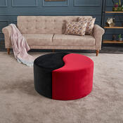 Taboret  Alis Puf Red and Black