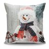 Weihnachtlicher Kissenbezug Schneemann rot 3D, 40 x 40 cm