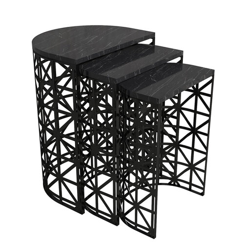 Pomožna mizica Stil Black Marble, 3 kos