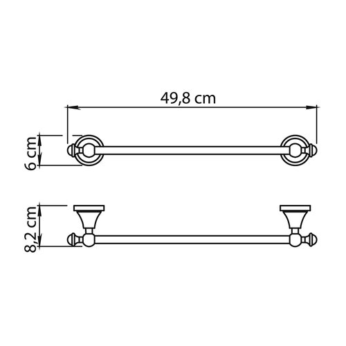 GEDY NV214513 Тримач для рушників Nevis 45 x 8,2см, хром