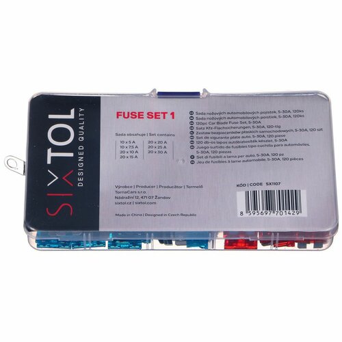 Sixtol Komplet nožnih avtomobilskih varovalkMechanic Fuse Set 1, 5-30A, 120 kos