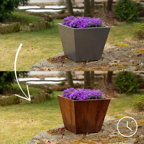 Ghiveci de grădină Cono 60 x 60 x 50 cm, corten CORGARDEN 1003