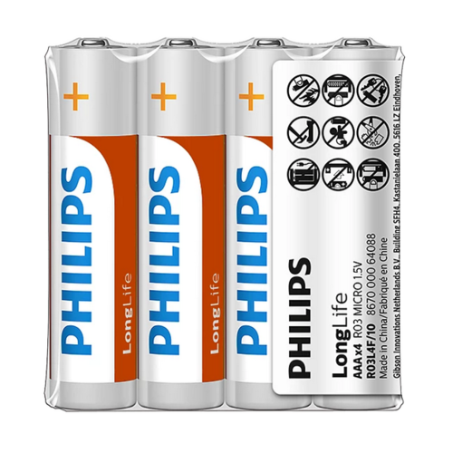 Philips AAA 1,5 V LongLife akkumulátorok, 4 db