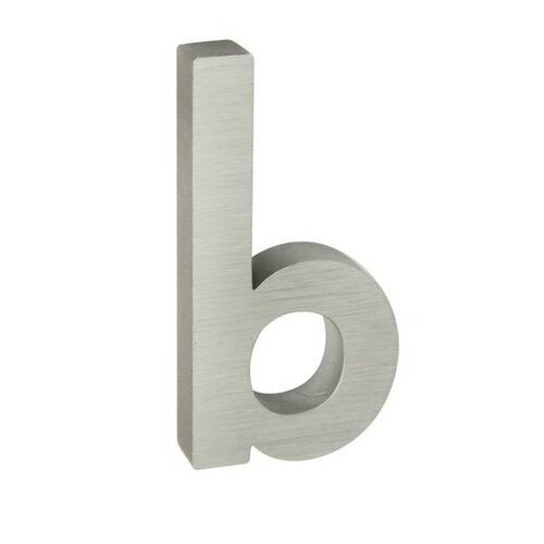 Aluminiowa litera b, 3D, powłoka szlifowana
