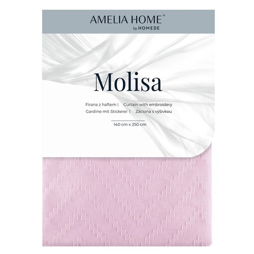 Perdea AmeliaHome Molisa Eyelets, roz, 140 x 250 cm