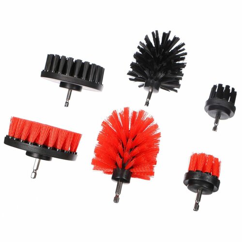 Sixtol Bohrer-Bürsten-Set für die Autoreinigung CAR DETAILING DRILL BRUSH 6, 6 Stück