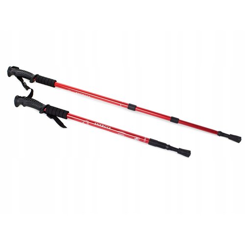 Kijki do nordic walking z amortyzacją, czerwone