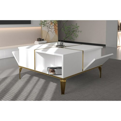 Konferenční stolek Nirvana White and Gold