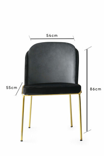 Zestaw krzeseł do jadalni Dore Black and Gold, 4 szt.