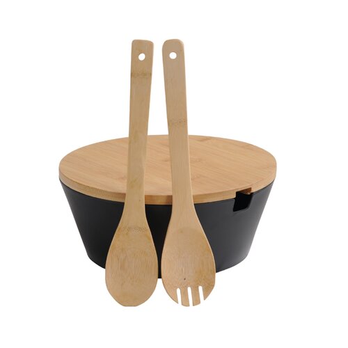 Kesper 92524 Solatna skleda s priborom inpokrovom, črna, premer 26 cm