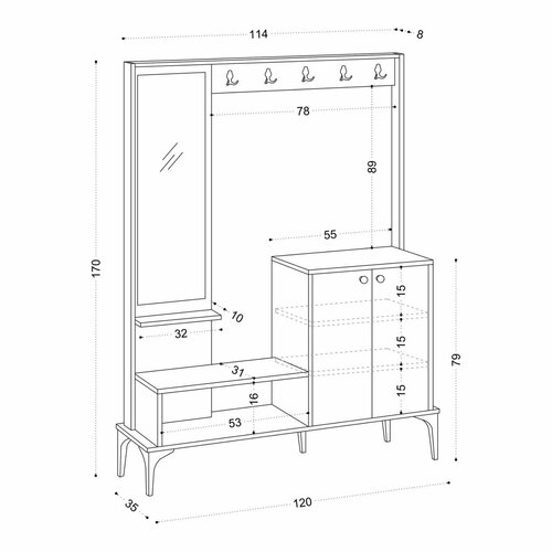 Zestaw do przedpokoju Andy Oak