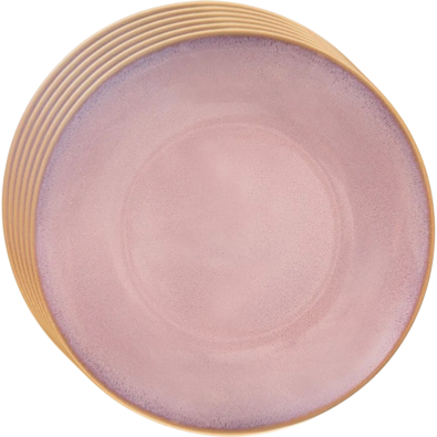 Orion Súprava keramických plytkých tanierov Glaze ružová 27 cm, 6 ks