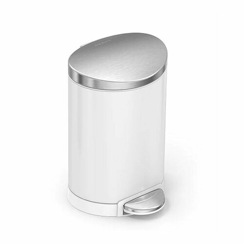 Simplehuman Polkrožni koš z pedalom 6 l, bela