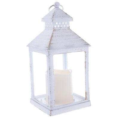 Felinar cu lumânare LED Vintage, 10 x 20 x 10 cm,alb cald, plastic