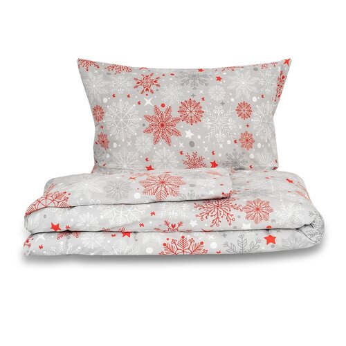 Kvalitex Bavlnené obliečky Vločka červená, 140 x 200 cm, 70 x 90 cm