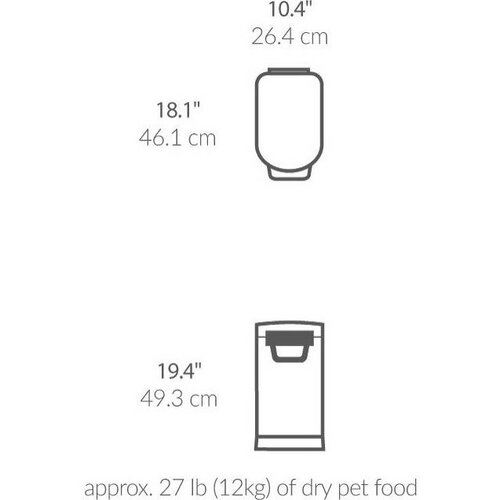 Simplehuman Kontajner na suché krmivo s poistkou 25 l, čierna mat