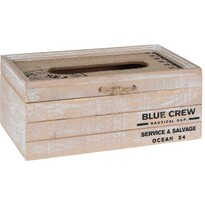 Dřevěný box na kapesníky Blue Crew, 24 x 9,7 x 13 cm Dřevěný box na kapesníky Blue Crew, 24 x 9,7 x 13 cm