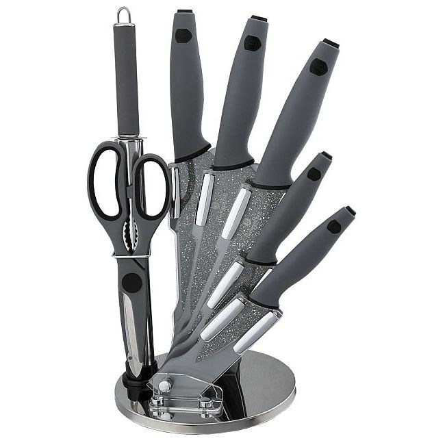 Berlinger Haus 8-dielna sada nožov v stojane Granit Diamond Line