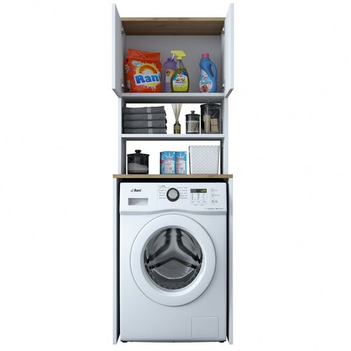 Karin White and Walnut szekrény a mosógép fölé