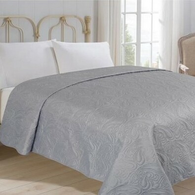 Narzuta na łóżko Alfa szary, 220 x 240 cm