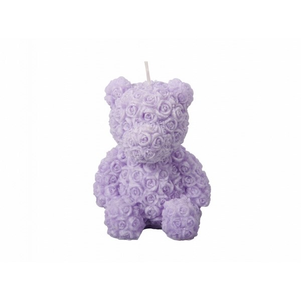 Valentýnska sviečka Medvedík, fialová