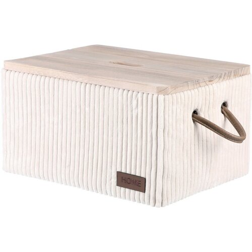Autronic Set of 5 fabric storage boxes, cream
