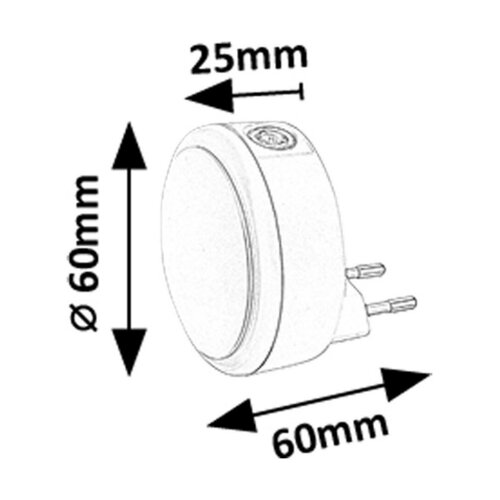 Rabalux 76000 noční LED osvětlení do zásuvky Zofe, senzor stmívání, 0,3W, 20lm, IP20