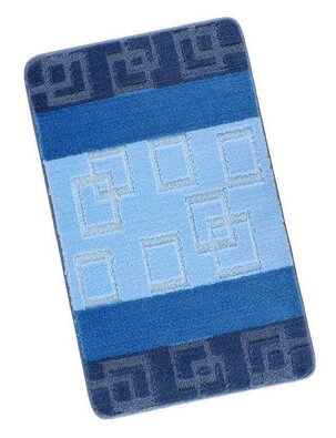 Bellatex Килимок для ванної кімнати Bany Клітинка синій, 60 x 100 см
