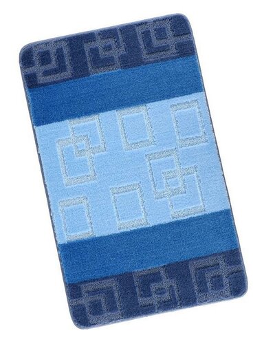 Bellatex Badteppich Bany Würfel blau, 60 x 100 cm