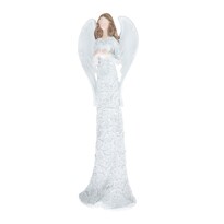 Cordon angyal szívvel, fehér, 9,5 x 25 cm
