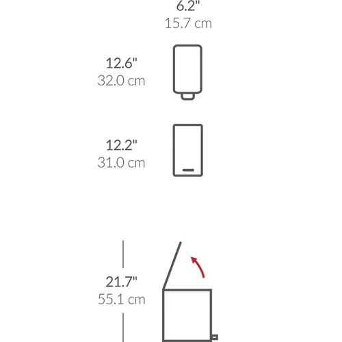 Simplehuman Вузький сміттєвий кошик з педаллю 5 л,нержавіюча сталь, блискуча