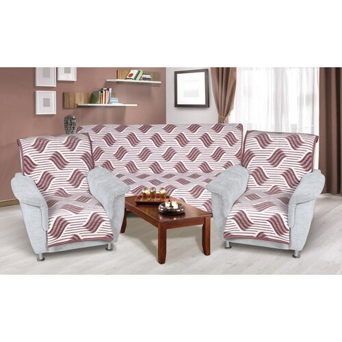 Komplet Karmela plus 3+1+1 Vlnka burgundy, 1 kos150 x 200 cm, 2 kosa 65 x 150 cm