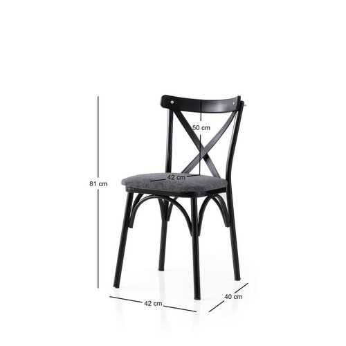 Zestaw krzeseł do jadalni Ekol Anthracite and Black, 2 szt.