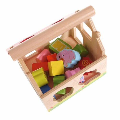 Ecotoys Vkladací domček so zvieratkami, 21 x 19 x 19 cm