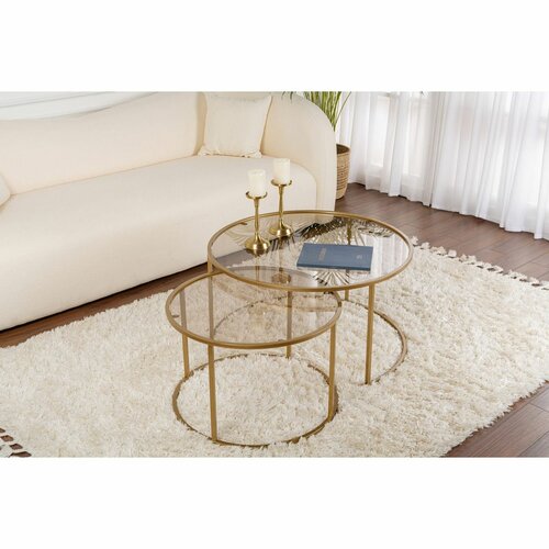 Couchtisch-Set Aurum Gold and Bronze 80 cm, 2 Stück