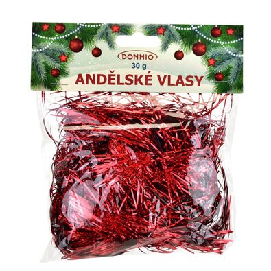 Ozdoby świąteczne Anielskie włosy 30 g, czerwone,efekt laserowy