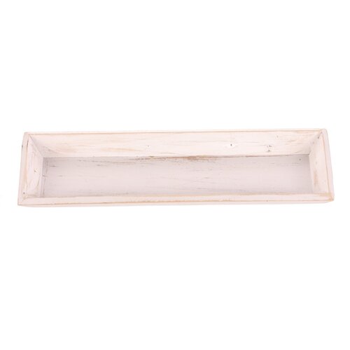 Drewniana taca Riaza biała, 35 x 12 x 3 cm