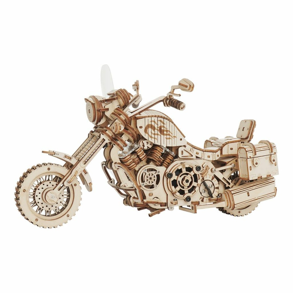 Levně RoboTime 3D dřevěné mechanické puzzle Motorka (cruiser)