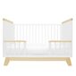 New Baby Crib Marcus cu barieră, alb/natural