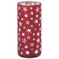 Vánoční LED dekorace Cylinder with stars červená, 7 x 15 cm